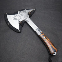 NordicForge™ Viking Sjekira – Masivna Outdoor Sjekira s Graviranom Oštricom