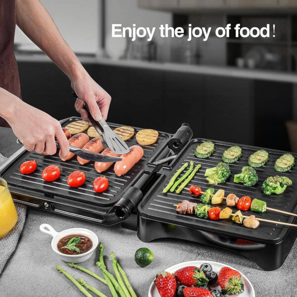 Silver Love Panini Grill SC-5502 2200W | Električni Kontaktni Gril 180° | Toster & Roštilj