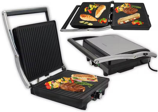 Silver Love Panini Grill SC-5502 2200W | Električni Kontaktni Gril 180° | Toster & Roštilj
