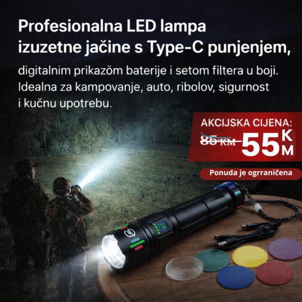 LWLBeam X100 – Profesionalna LED Lampa 100W | 12.000 Lumena | 9000 mAh | Zoom & Renk Lensovi