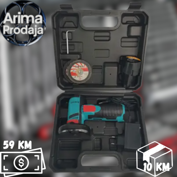 Bežična Mini Ugaona Brusilica 12V – Aku Fleksarica + Pribor i Kofer