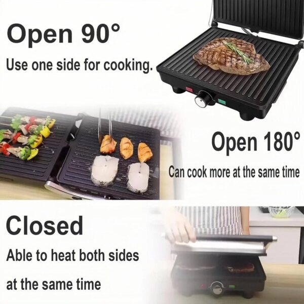 Silver Love Panini Grill SC-5502 2200W | Električni Kontaktni Gril 180° | Toster & Roštilj