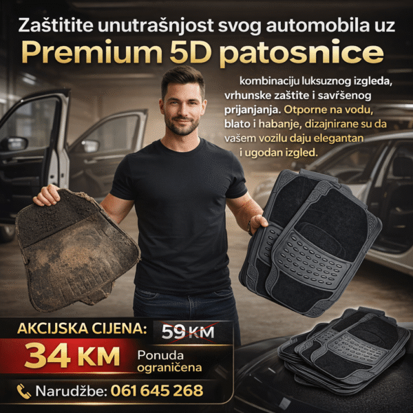 Premium 5D Auto Patosnice – Luksuzna Zaštita Enterijera Vozila