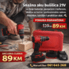 Aku bušilica / odvijač 21V – 2 baterije, kofer i punjač | Snažna i pouzdana