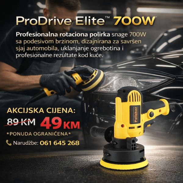 ProDrive Elite™ 700W – Profesionalna Polirka za Auto i Kućnu Upotrebu