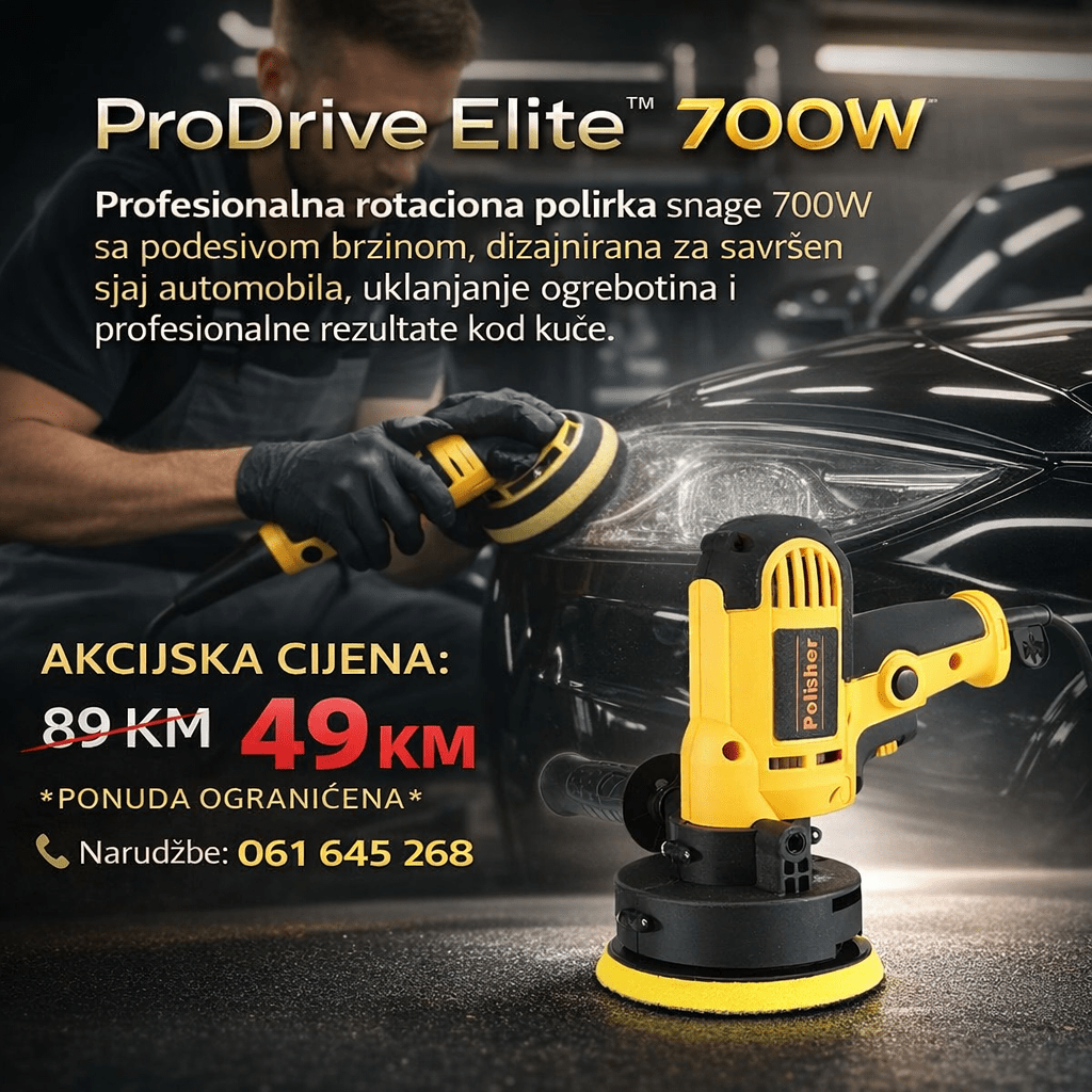 ProDrive Elite™ 700W – Profesionalna Polirka za Auto i Kućnu Upotrebu