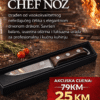 Premium Chef Nož s Drvenom Drškom – Kuhinjski Nož od Nehrđajućeg Čelika | Luksuzna Serija