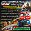 Aku Motorna Pila 1000W | 16” Mač (40 cm) | 4x 21V Baterije | Snažan Rez Bez Kabla ⚡🪵