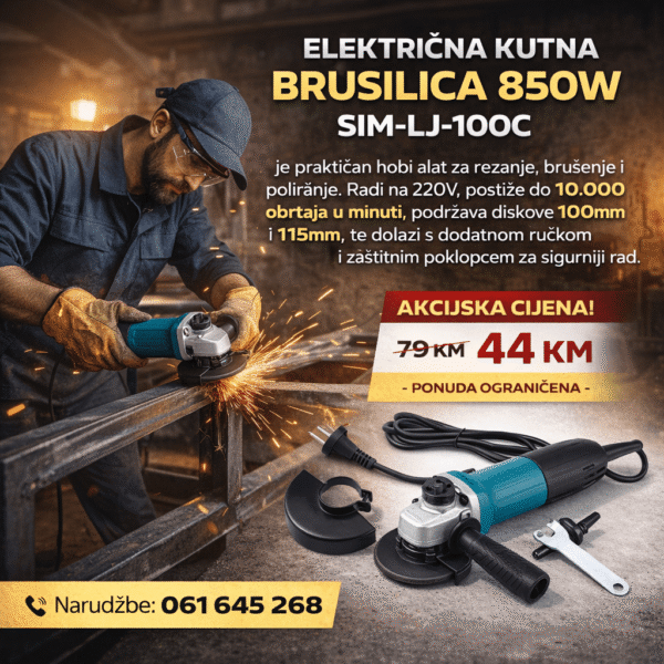 Električna Kutna Brusilica 850W SIM-LJ-100C | 100mm / 115mm | 10.000 RPM | 220V