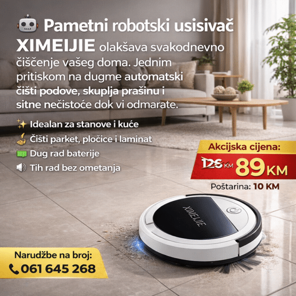 XIMEIJIE Pametni Robotski Usisivač – Automatsko Čišćenje Podova | Tih i Snažan Robot Usisivač