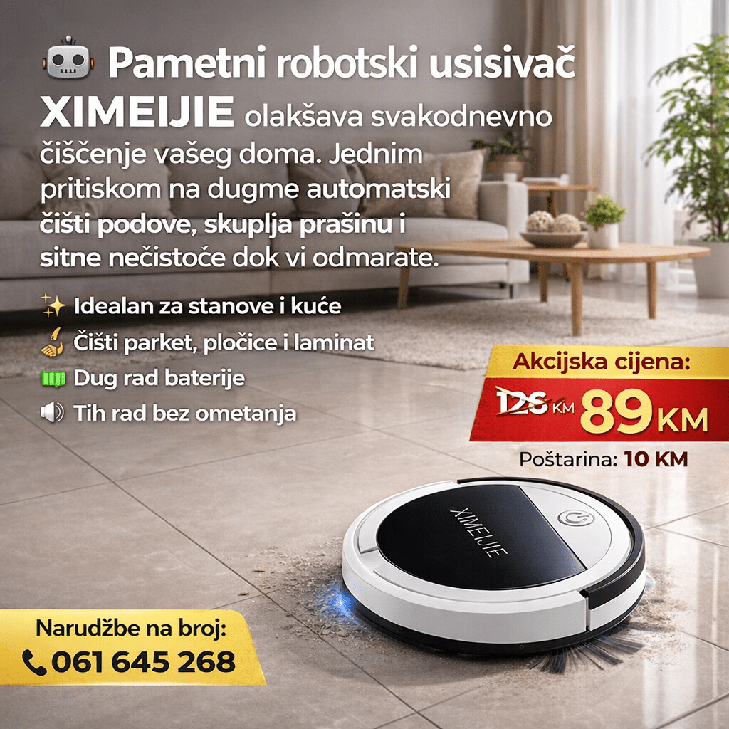 XIMEIJIE Pametni Robotski Usisivač – Automatsko Čišćenje Podova | Tih i Snažan Robot Usisivač