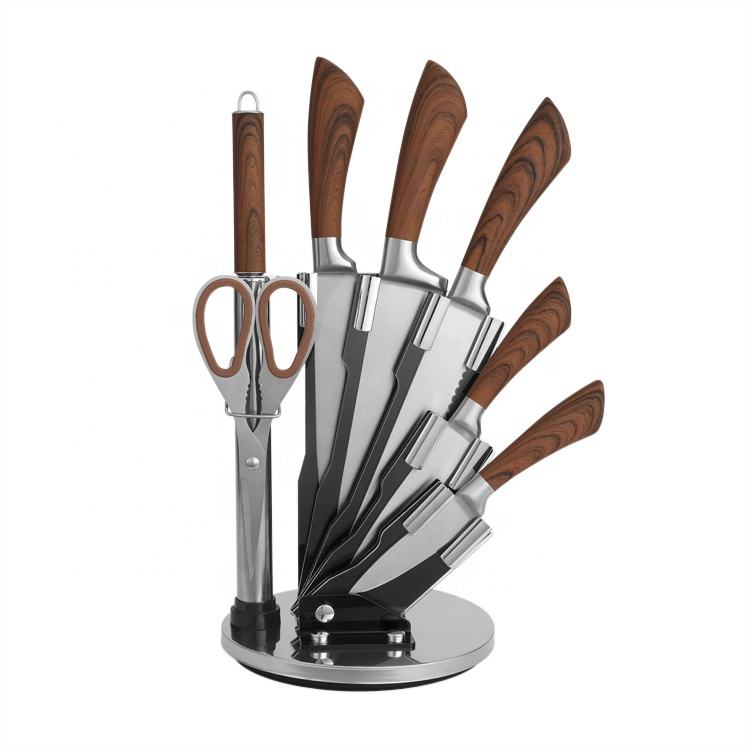 Set – 8-dijelni Premium Set Noževa sa Drvenim Stalkom