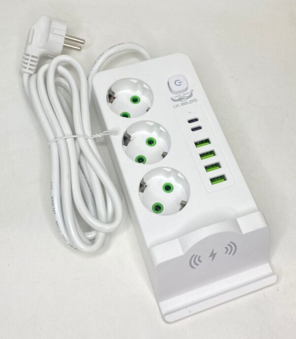 PowerLux EliteCharge Pro 🔋 | Pametna Produžna Utičnica sa USB-C, Brzim Punjenjem i Bežičnim Punjačem