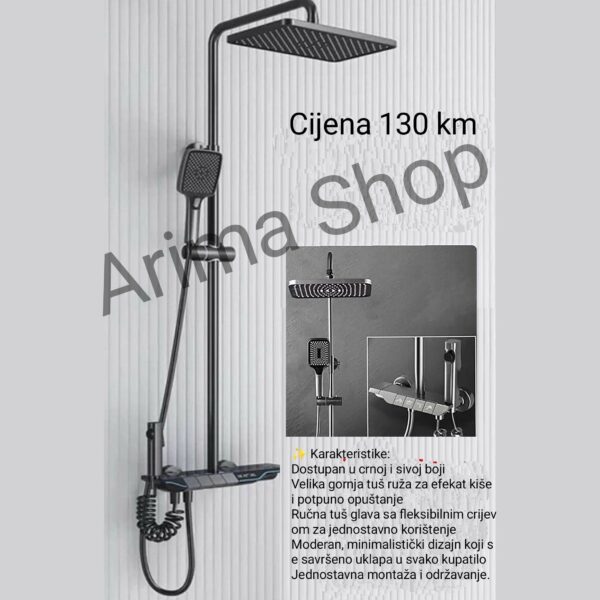 Elegantni set za tuš kabinu – crna i siva verzija